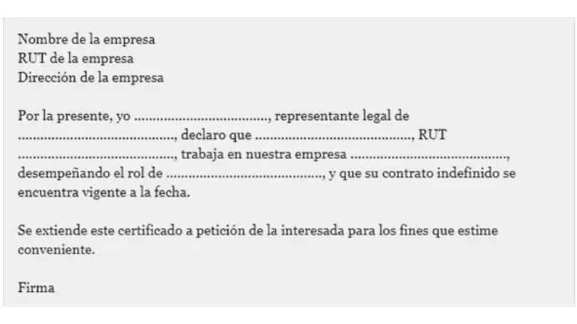 certificado de contrato de trabajo