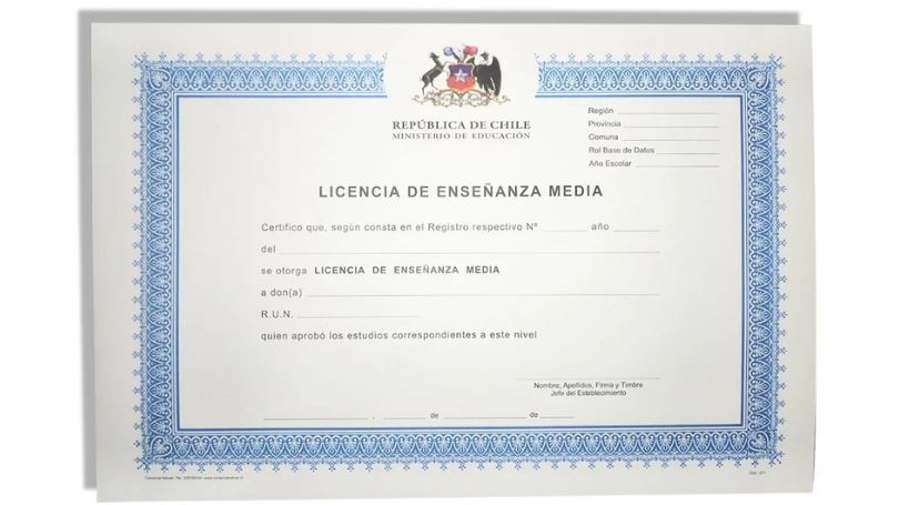 licencia de enseñanza media documento original
